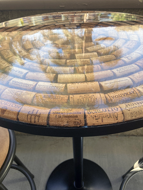 CP created designs resin cork table top