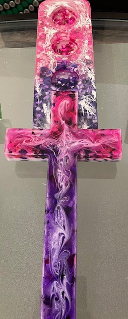 CP created designs resin cross and candle holder 02